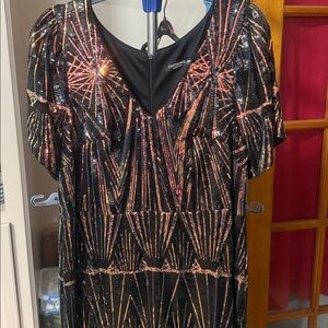 Black and Gold Sequin Dress